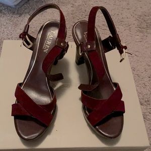 Burgundy Platform Strappy Sandal